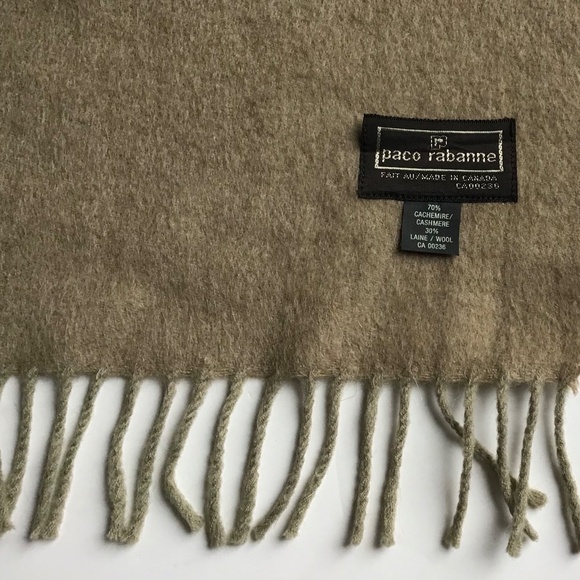 Paco Rabanne solid beige unisex 70% cashmere & 30% wool made in Canada 🇨🇦 - Picture 6 of 7